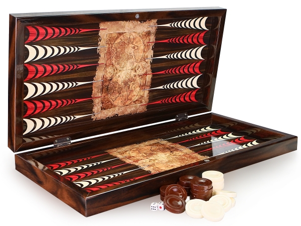 Luxus Antik Welt Backgammon Tavla XXL Gesellschaftsspiel Familienspiel