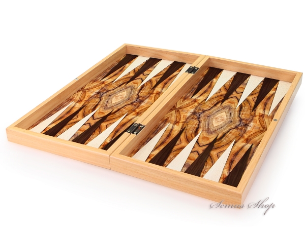 Luxus Backgammon Tavla Dama XXL Gesellschaftsspiel Familienspiel Oliven