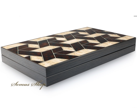 Luxus Trendy Backgammon Walnuss Optik XXL Tavla Gesellschaftsspiel